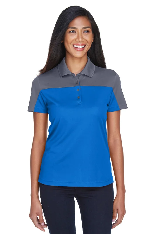 Core 365 Womens Balance Performance Moisture Wicking Short Sleeve Polo Shirt - True Royal Blue/Carbon Grey