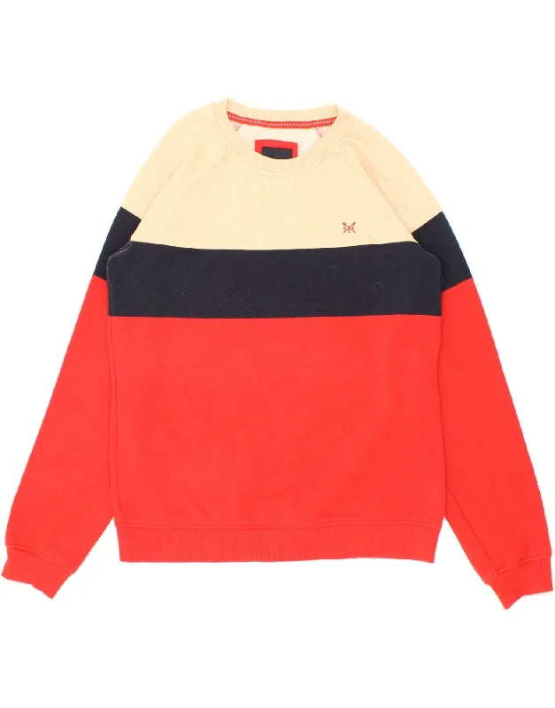 CREW CLOTHING Womens Sweatshirt Jumper UK 8 Small Red Colourblock Cotton