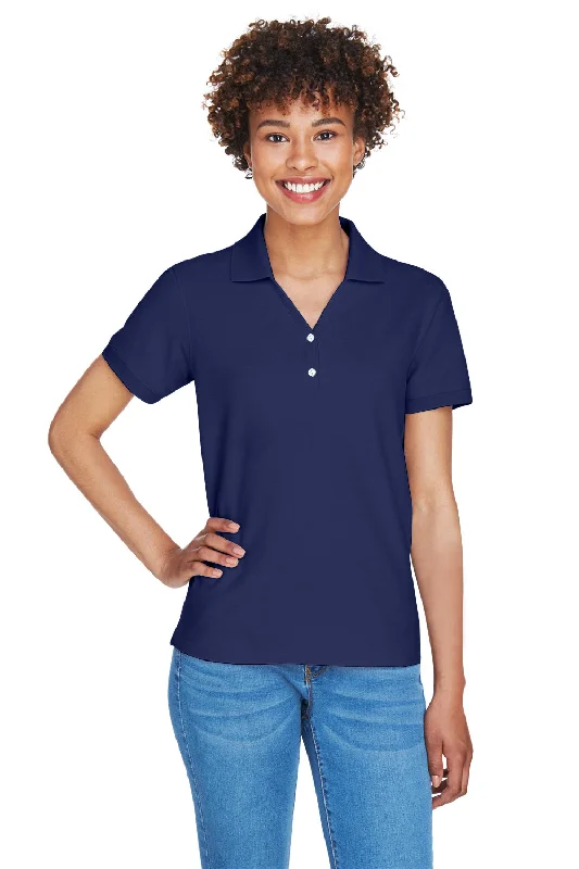 Devon & Jones Womens Short Sleeve Polo Shirt - Navy Blue