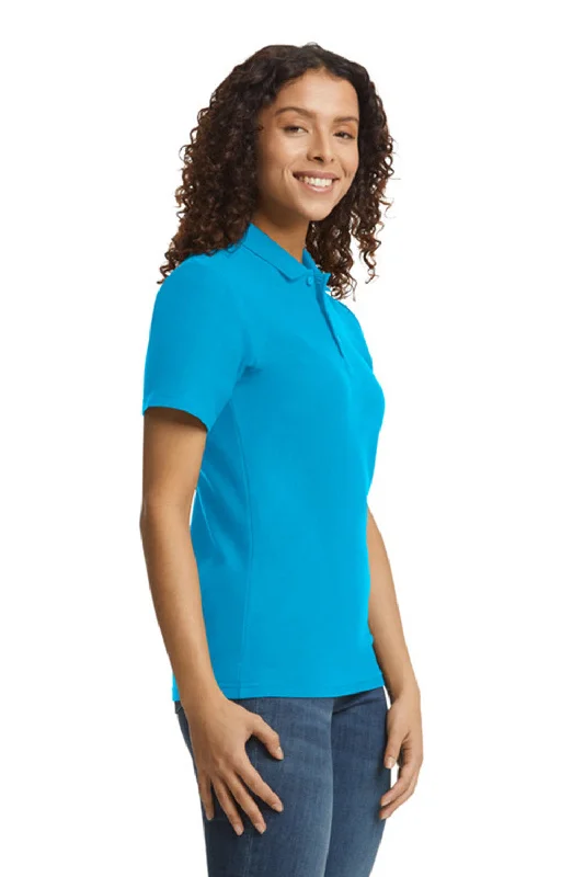 Gildan Womens SoftStyle Double Pique Short Sleeve Polo Shirt - Sapphire Blue