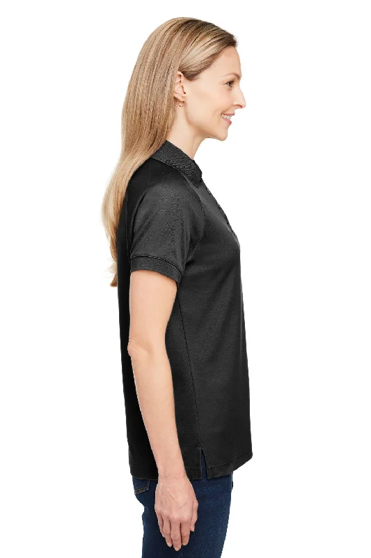 Harriton Womens Charge Moisture Wicking Short Sleeve Polo Shirt - Black