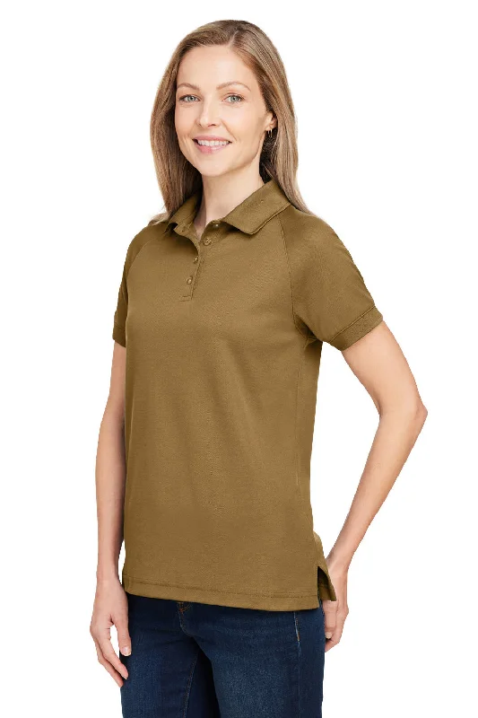 Harriton Womens Charge Moisture Wicking Short Sleeve Polo Shirt - Coyote Brown