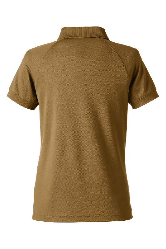 Harriton Womens Charge Moisture Wicking Short Sleeve Polo Shirt - Coyote Brown