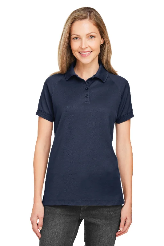 Harriton Womens Charge Moisture Wicking Short Sleeve Polo Shirt - Dark Navy Blue