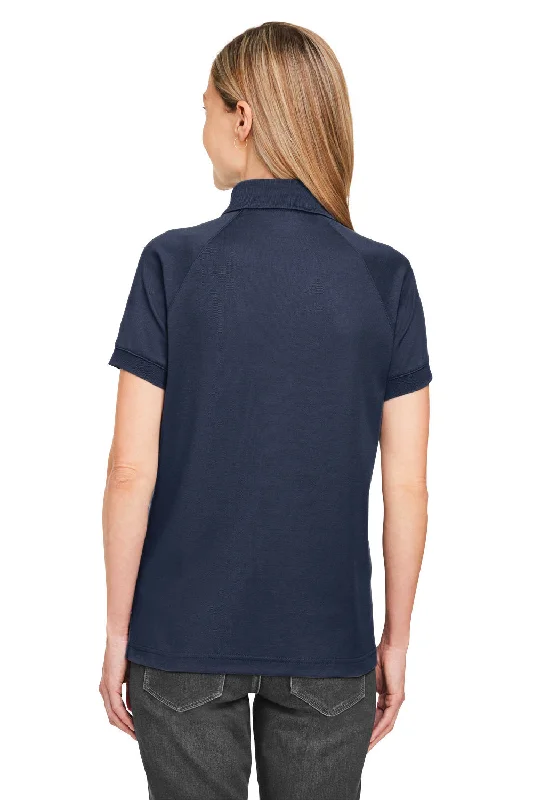 Harriton Womens Charge Moisture Wicking Short Sleeve Polo Shirt - Dark Navy Blue