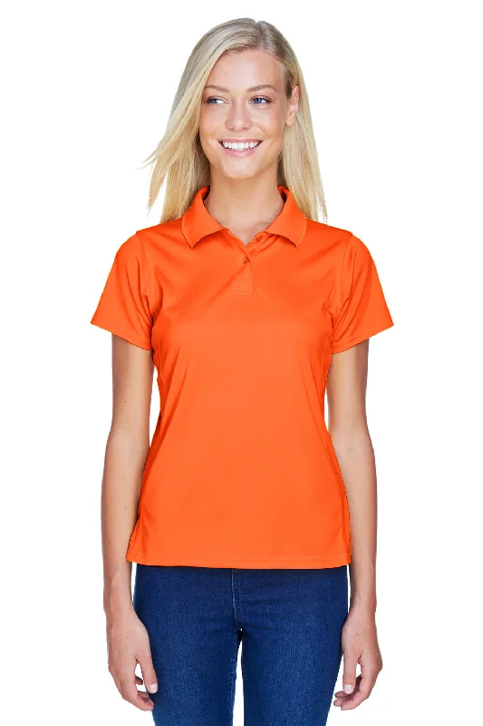 Harriton Womens Polytech Moisture Wicking Short Sleeve Polo Shirt - Team Orange - Closeout