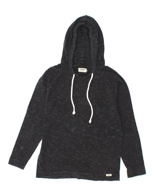 JACK & JONES Mens Hoodie Jumper Medium Black Flecked Cotton