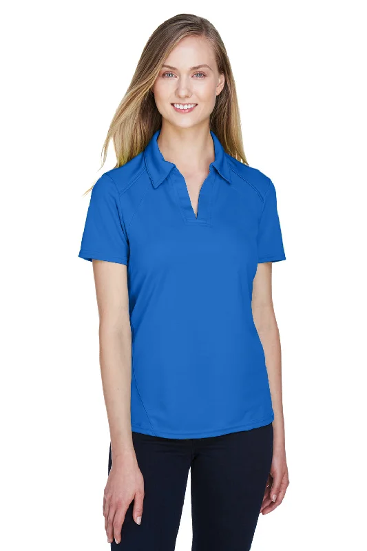 North End Womens Sport Red Performance Moisture Wicking Short Sleeve Polo Shirt - Light Nautical Blue