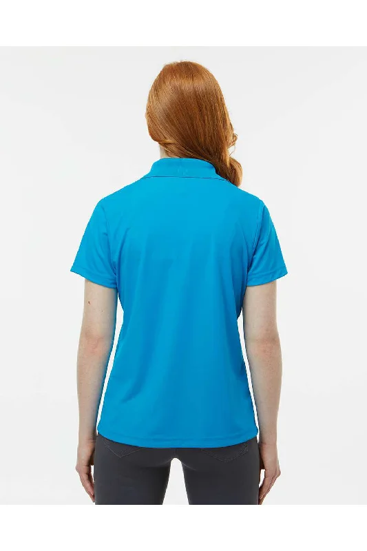 Paragon Womens Sebring Performance Moisture Wicking Short Sleeve Polo Shirt - Turquoise Blue - NEW