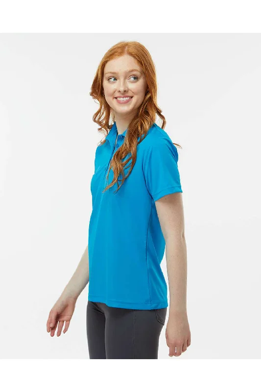 Paragon Womens Sebring Performance Moisture Wicking Short Sleeve Polo Shirt - Turquoise Blue - NEW