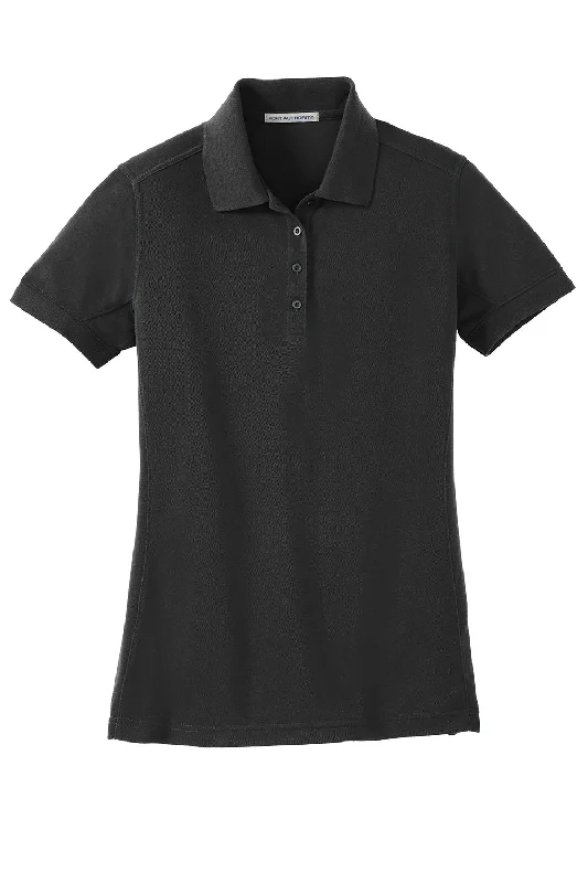 Port Authority Womens 5-in-1 Performance Moisture Wicking Short Sleeve Polo Shirt - Black - Closeout