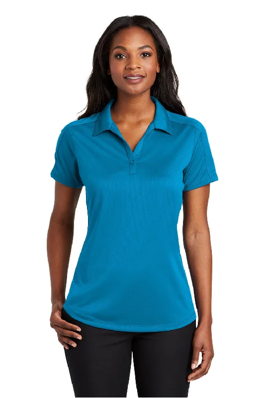 Port Authority Womens Moisture Wicking Short Sleeve Polo Shirt - Blue Wake