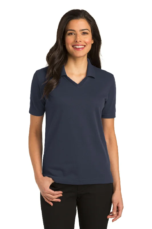 Port Authority Womens Rapid Dry Moisture Wicking Short Sleeve Polo Shirt - Classic Navy Blue