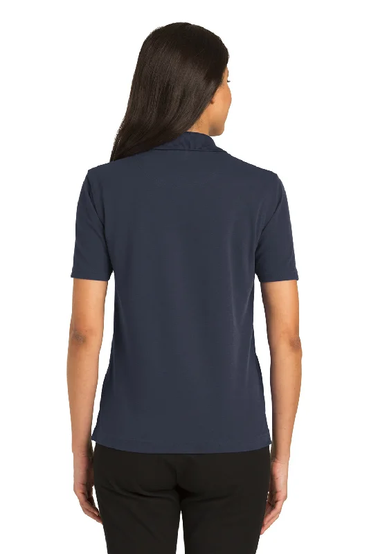 Port Authority Womens Rapid Dry Moisture Wicking Short Sleeve Polo Shirt - Classic Navy Blue