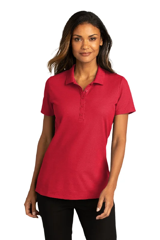 Port Authority Womens React SuperPro Snag Resistant Short Sleeve Polo Shirt - Rich Red