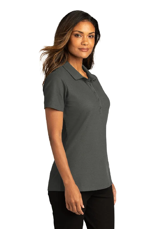 Port Authority Womens React SuperPro Snag Resistant Short Sleeve Polo Shirt - Storm Grey