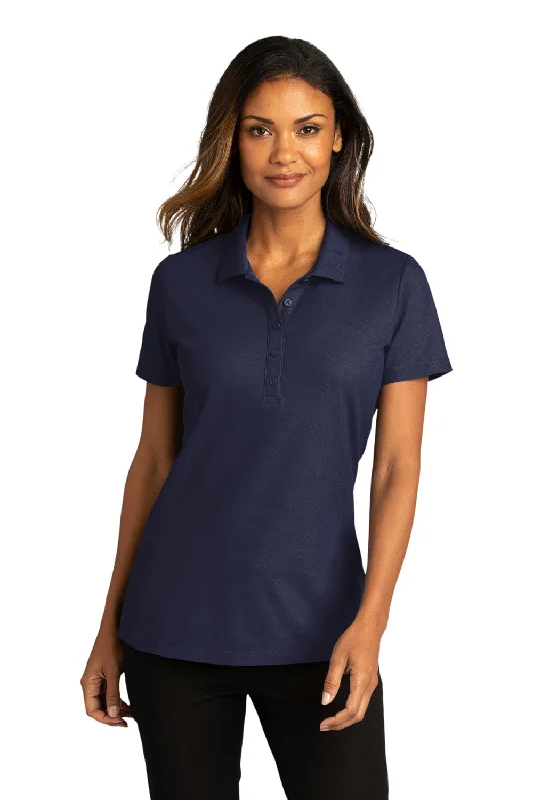 Port Authority Womens React SuperPro Snag Resistant Short Sleeve Polo Shirt - True Navy Blue