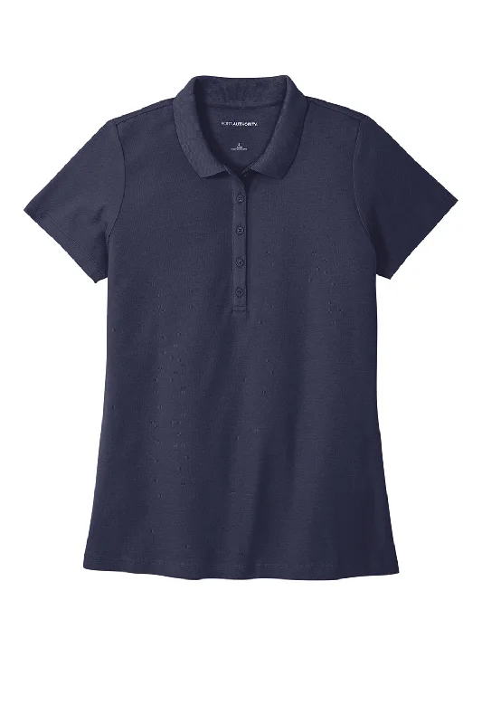 Port Authority Womens React SuperPro Snag Resistant Short Sleeve Polo Shirt - True Navy Blue