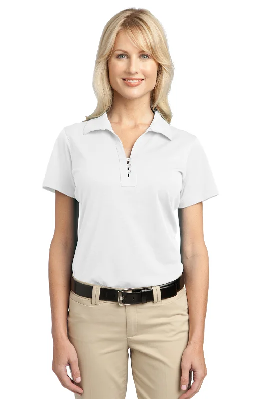 Port Authority Womens Tech Moisture Wicking Short Sleeve Polo Shirt - White - Closeout