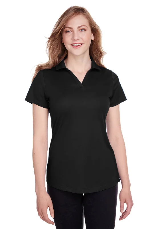 Puma Womens Icon Performance Moisture Wicking Short Sleeve Polo Shirt - Black