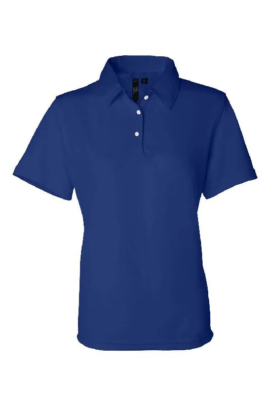 Sierra Pacific Womens Moisture Wicking Mesh Short Sleeve Polo Shirt - Royal Blue - NEW