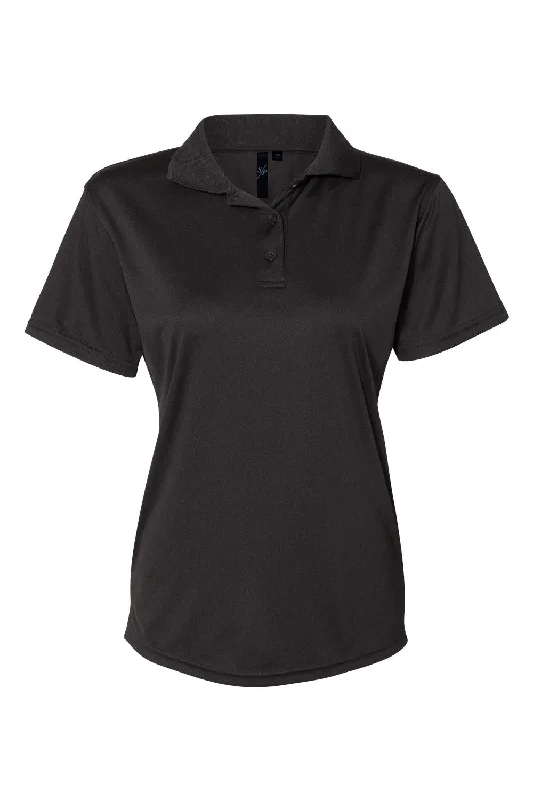 Sierra Pacific Womens Moisture Wicking Short Sleeve Polo Shirt - Black - NEW