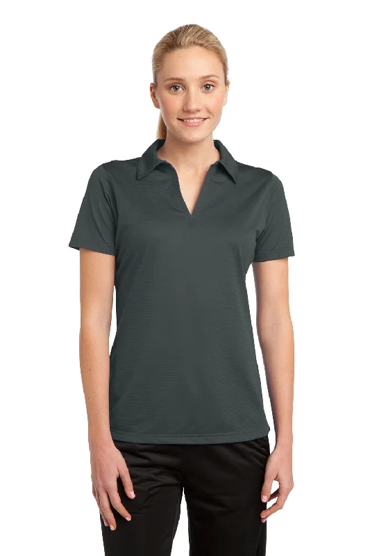 Sport-Tek Womens Active Mesh Moisture Wicking Short Sleeve Polo Shirt - Iron Grey