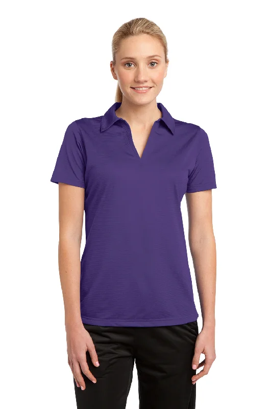 Sport-Tek Womens Active Mesh Moisture Wicking Short Sleeve Polo Shirt - Purple