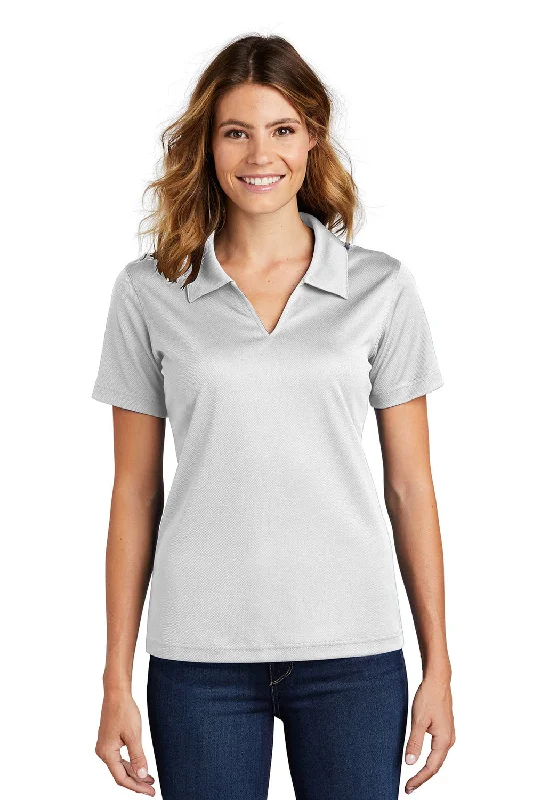 Sport-Tek Womens Dri-Mesh Moisture Wicking Short Sleeve Polo Shirt - White