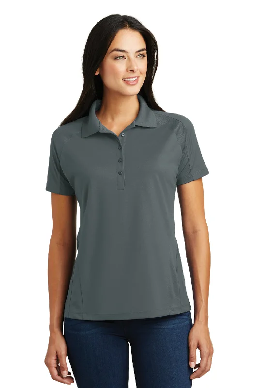 Sport-Tek Womens Dri-Mesh Moisture Wicking Short Sleeve Polo Shirt - Steel Grey