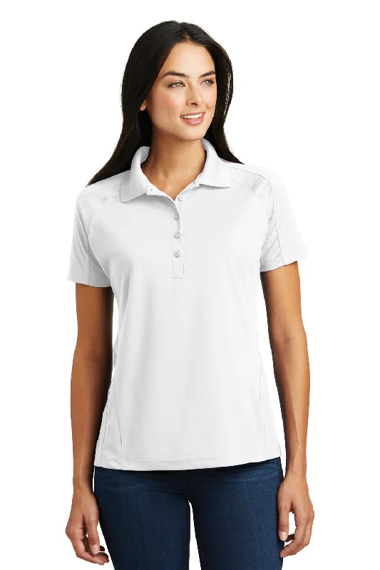 Sport-Tek Womens Dri-Mesh Moisture Wicking Short Sleeve Polo Shirt - White