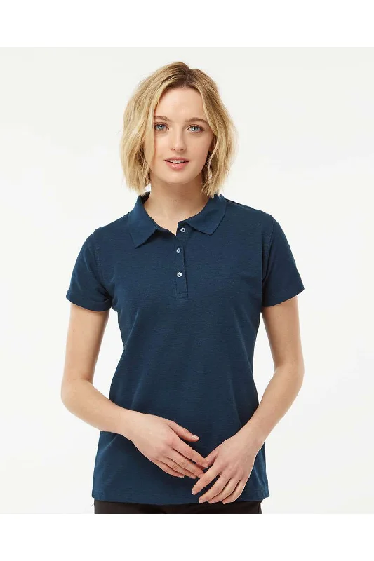 Tultex Womens Sport Short Sleeve Polo Shirt - Navy Blue - NEW