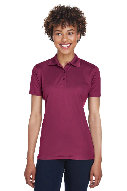 UltraClub Womens Cool & Dry Moisture Wicking Short Sleeve Polo Shirt - Maroon