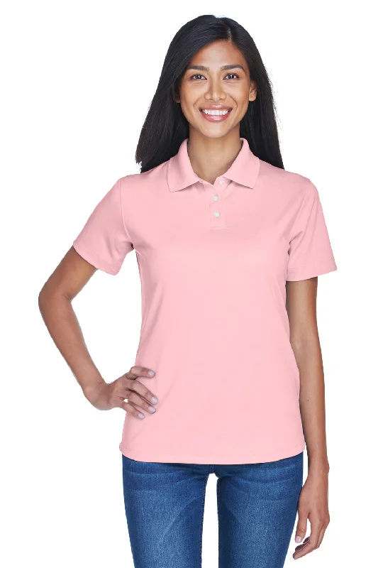 UltraClub Womens Cool & Dry Performance Moisture Wicking Short Sleeve Polo Shirt - Pink