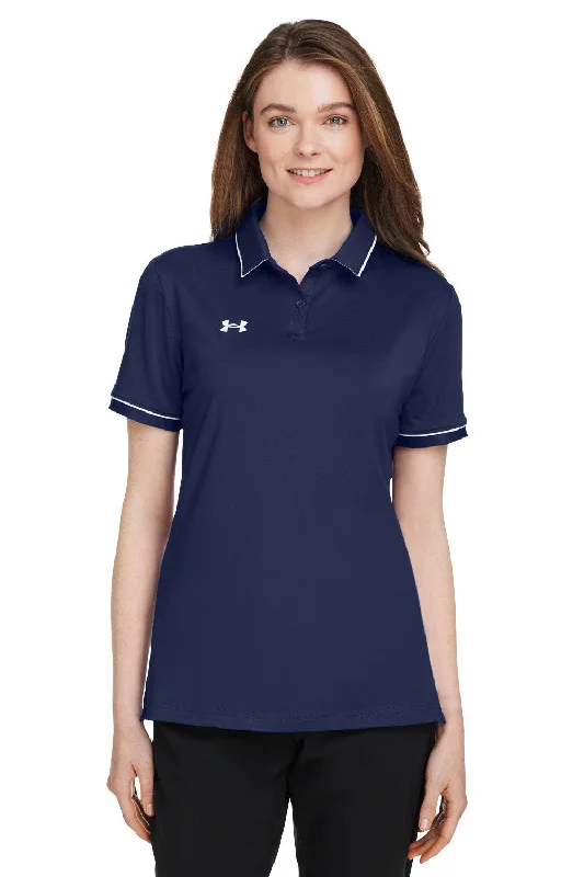 Under Armour Womens Teams Performance Moisture Wicking Short Sleeve Polo Shirt - Midnight Navy Blue