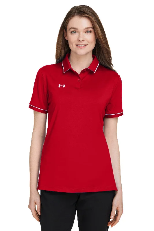 Under Armour Womens Teams Performance Moisture Wicking Short Sleeve Polo Shirt - Red