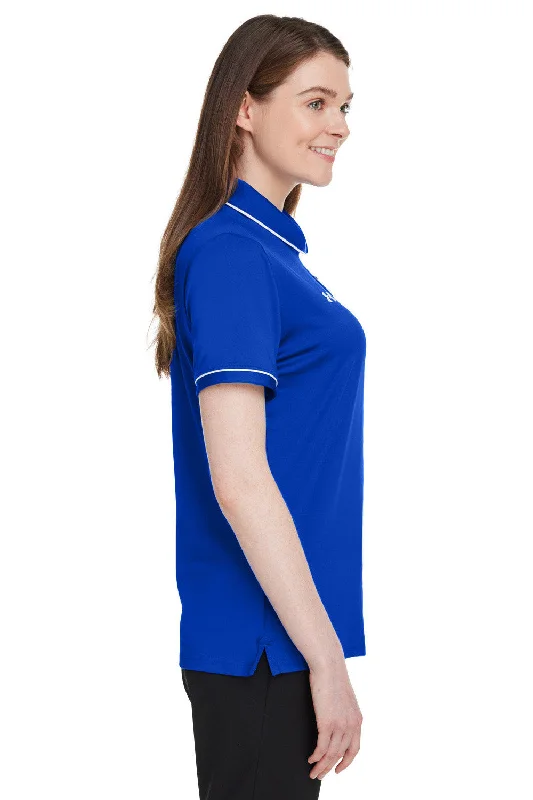 Under Armour Womens Teams Performance Moisture Wicking Short Sleeve Polo Shirt - Royal Blue