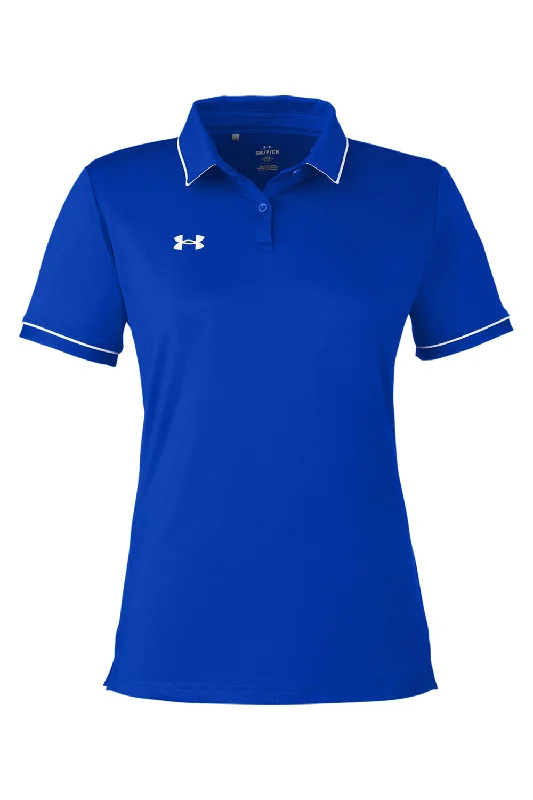 Under Armour Womens Teams Performance Moisture Wicking Short Sleeve Polo Shirt - Royal Blue